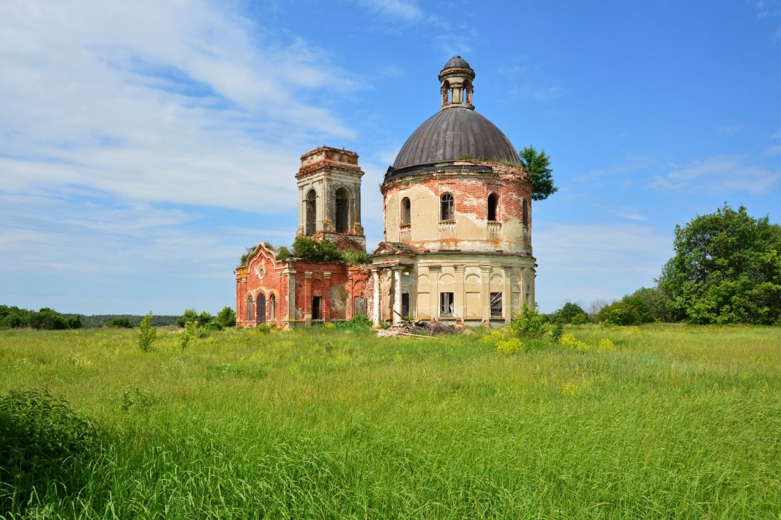 Церковь Казанской иконы Божией Матери, Данилово, урочище (Ермишинский район, Рязанская область). фасады, Вид с юго-востока