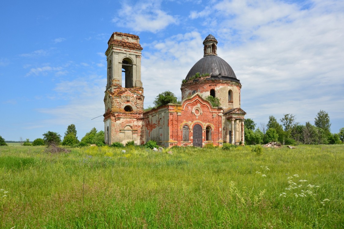 Церковь Казанской иконы Божией Матери, Данилово, урочище (Ермишинский район, Рязанская область). фасады, Вид с юго-запада