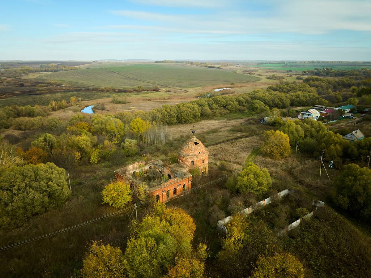Церковь Николая Чудотворца, Раздольное (Михайловский район, Рязанская область). общий вид в ландшафте