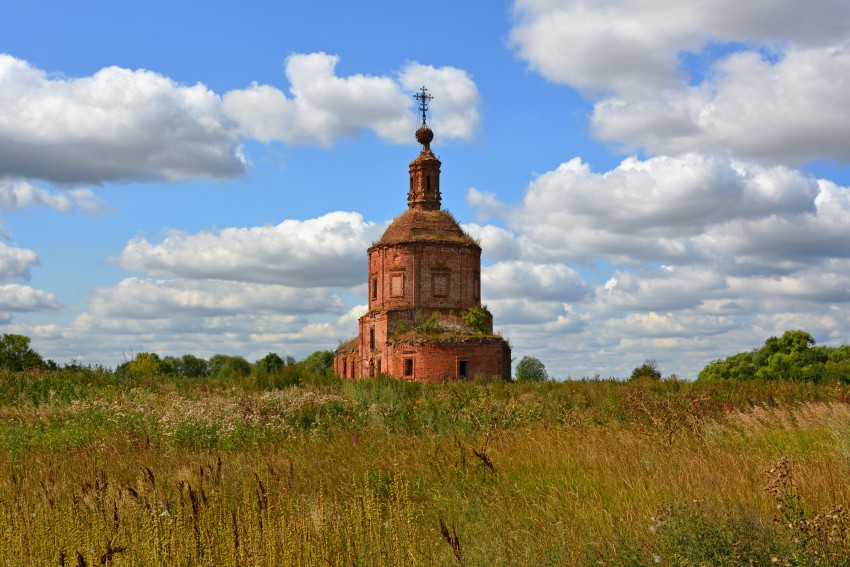 Церковь Спаса Нерукотворного Образа, Серзево (Кораблинский район, Рязанская область). общий вид в ландшафте, Вид с востока