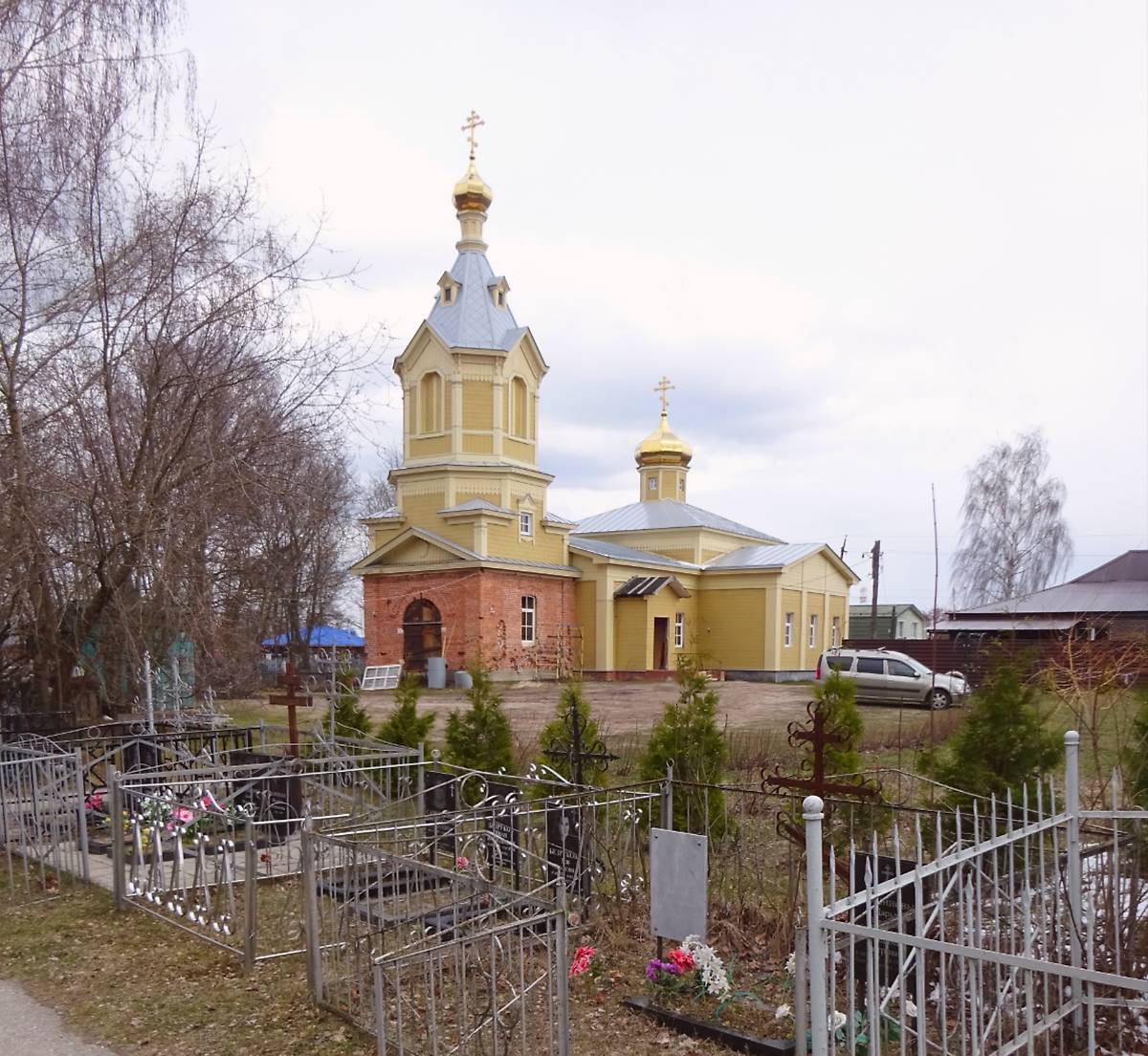общий вид в ландшафте. Церковь Николая Чудотворца, Спас-Клепики (Клепиковский район, Рязанская область)