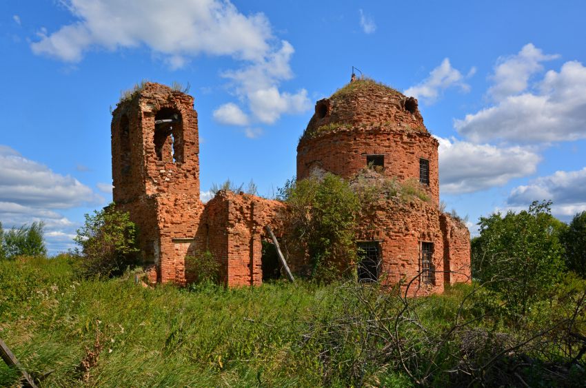 Церковь Владимирской иконы Божией Матери, Неретино (Кораблинский район, Рязанская область). фасады, Вид с юго-запада
