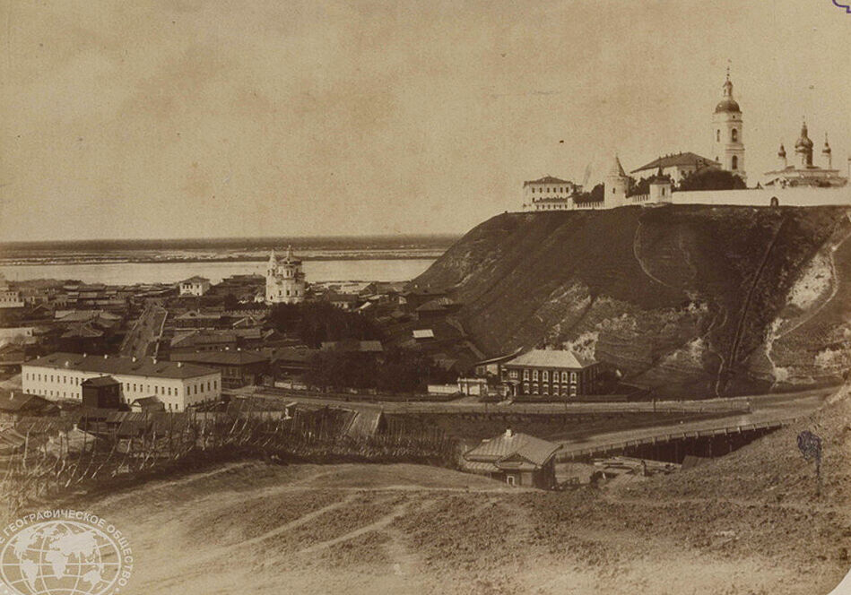 Кремль, Тобольск (Тобольский район и г. Тобольск, Тюменская область). архивная фотография, Вид на Кремль. Фото 1885 г.