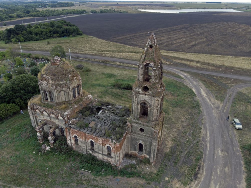 Церковь Михаила Архангела, Новотишевое (Александро-Невский район, Рязанская область). общий вид в ландшафте