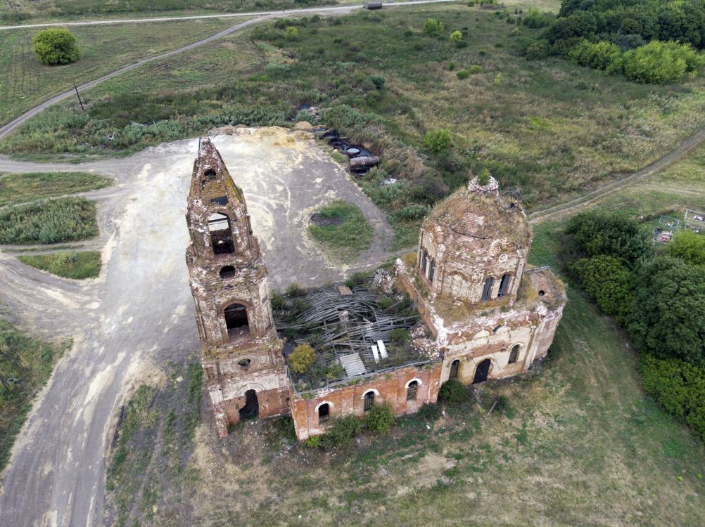 Церковь Михаила Архангела, Новотишевое (Александро-Невский район, Рязанская область). общий вид в ландшафте