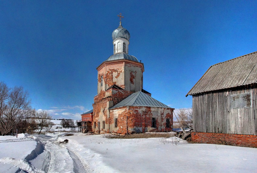 Церковь Преображения Господня, Журавна (Зарайский городской округ, Московская область). общий вид в ландшафте