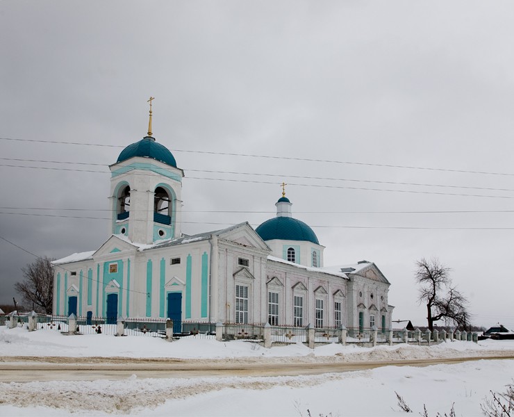 Церковь Николая Чудотворца, Двуречки (Грязинский район, Липецкая область). общий вид в ландшафте