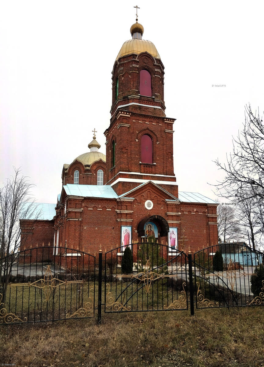 Церковь Михаила Архангела, Порой (Добровский район, Липецкая область). общий вид в ландшафте