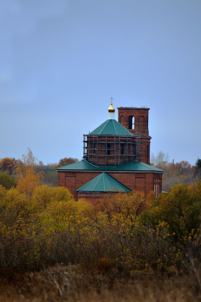Церковь Александра Невского, Ериловка (Елецкий район и г. Елец, Липецкая область). художественные фотографии, Вид на храм с села Суворовка