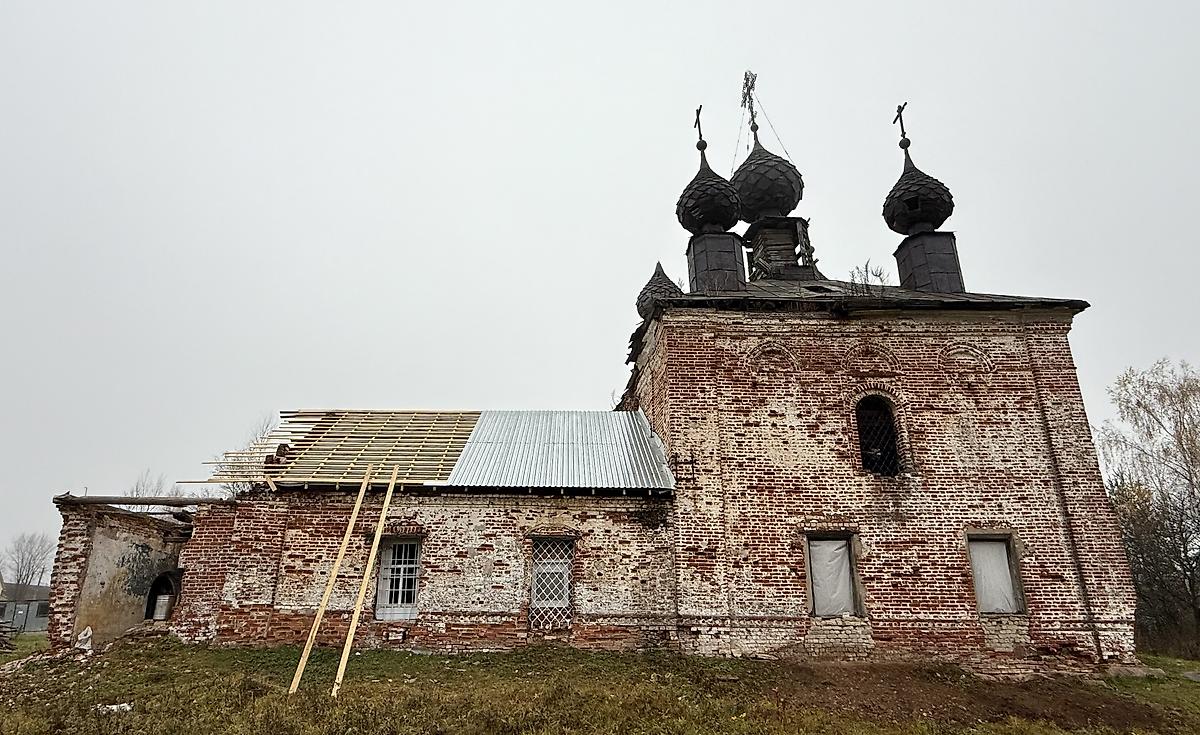 Вид с юга, фасады. Церковь Казанской иконы Божией Матери, Вышеславское (Гаврилов-Ямский район, Ярославская область)