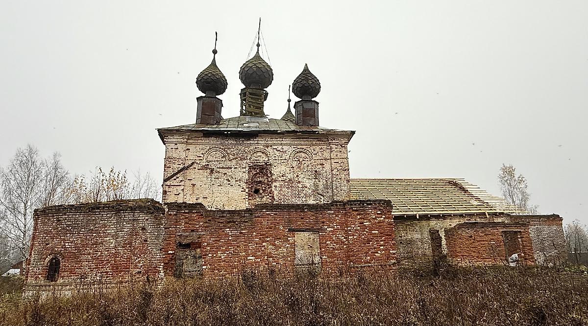Вид с севера, фасады. Церковь Казанской иконы Божией Матери, Вышеславское (Гаврилов-Ямский район, Ярославская область)