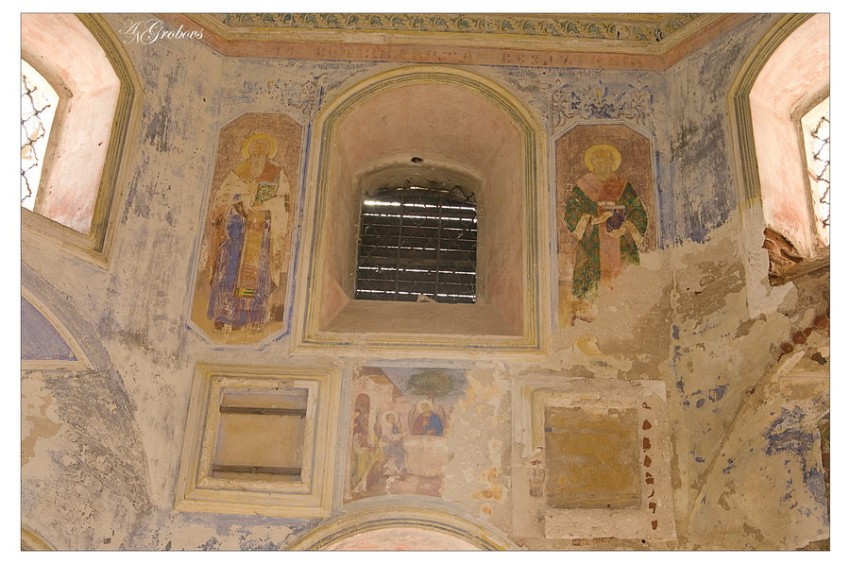 Павлухино. Церковь Троицы Живоначальной. интерьер и убранство, фрагмент росписи храма