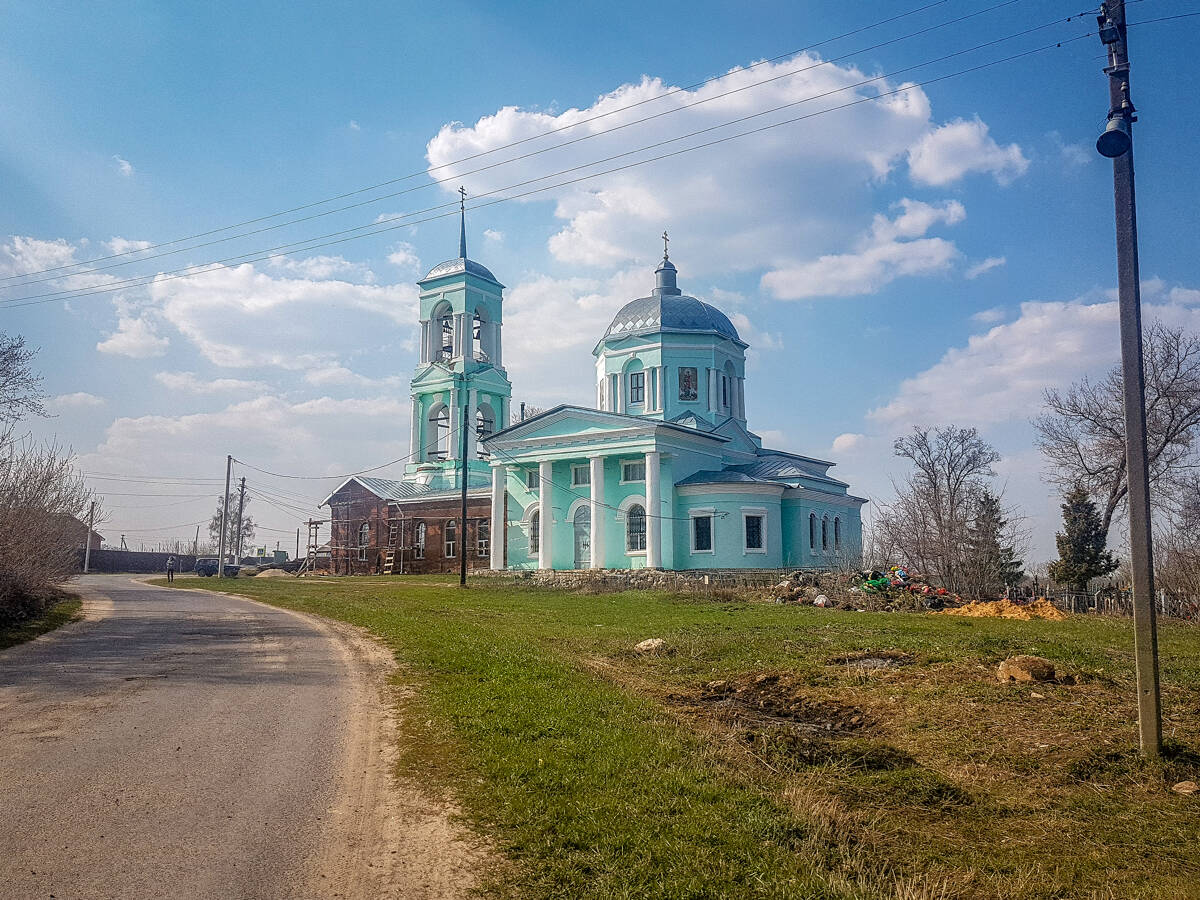 Церковь Троицы Живоначальной, Волотово (Лебедянский район, Липецкая область). общий вид в ландшафте