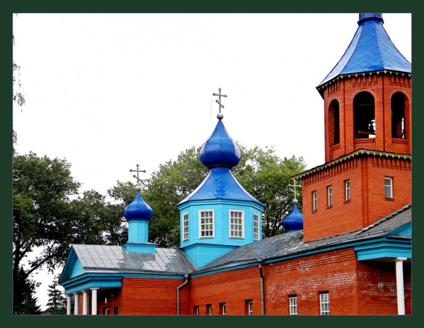 Церковь Спаса нерукотворного Образа, Прямицыно (Октябрьский район, Курская область). общий вид в ландшафте