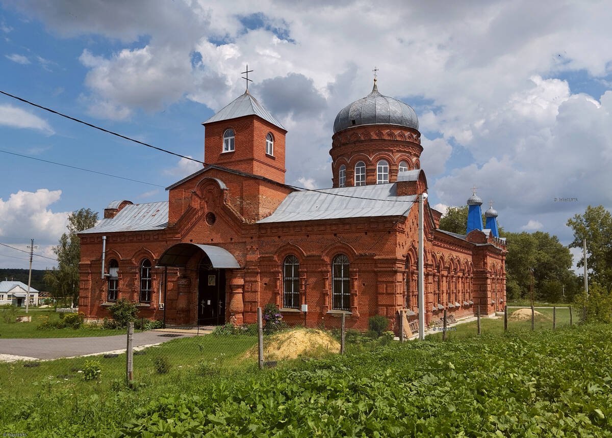 Церковь Михаила Архангела, Воробьёвка (Хлевенский район, Липецкая область). общий вид в ландшафте