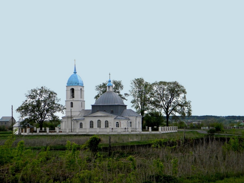 Кунье. Церковь Покрова Пресвятой Богородицы. общий вид в ландшафте