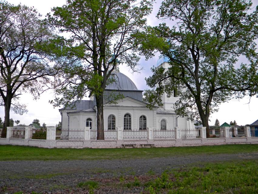 Церковь Покрова Пресвятой Богородицы, Кунье (Горшеченский район, Курская область). общий вид в ландшафте