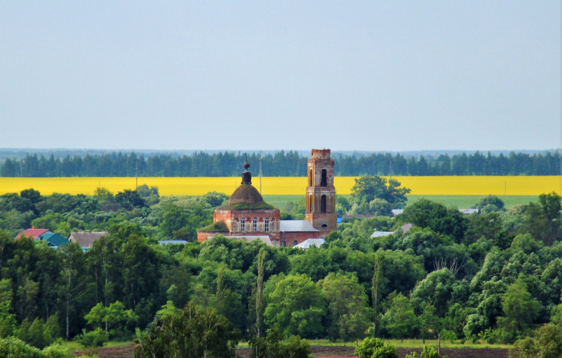 Церковь Михаила Архангела, Юсово (Чаплыгинский район, Липецкая область). общий вид в ландшафте