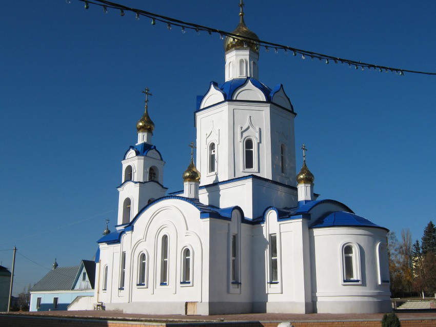 Хлевное. Церковь Покрова Пресвятой Богородицы. общий вид в ландшафте