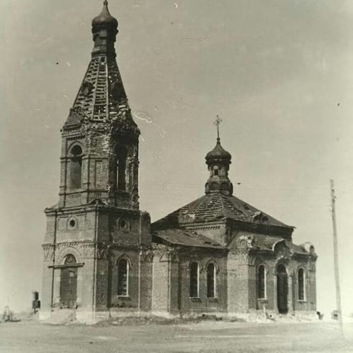 Архангельская церковь с. Пиково, фото ХХ века, архивная фотография. Церковь Михаила Архангела, Шишкино (Чаплыгинский район, Липецкая область)