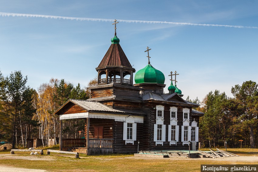 Церковь Троицы Живоначальной из с. Дядино Жигаловского района, Тальцы (Иркутский район, Иркутская область). фасады, Троицкая церковь, перенесена из деревни Дядино Жигаловского района