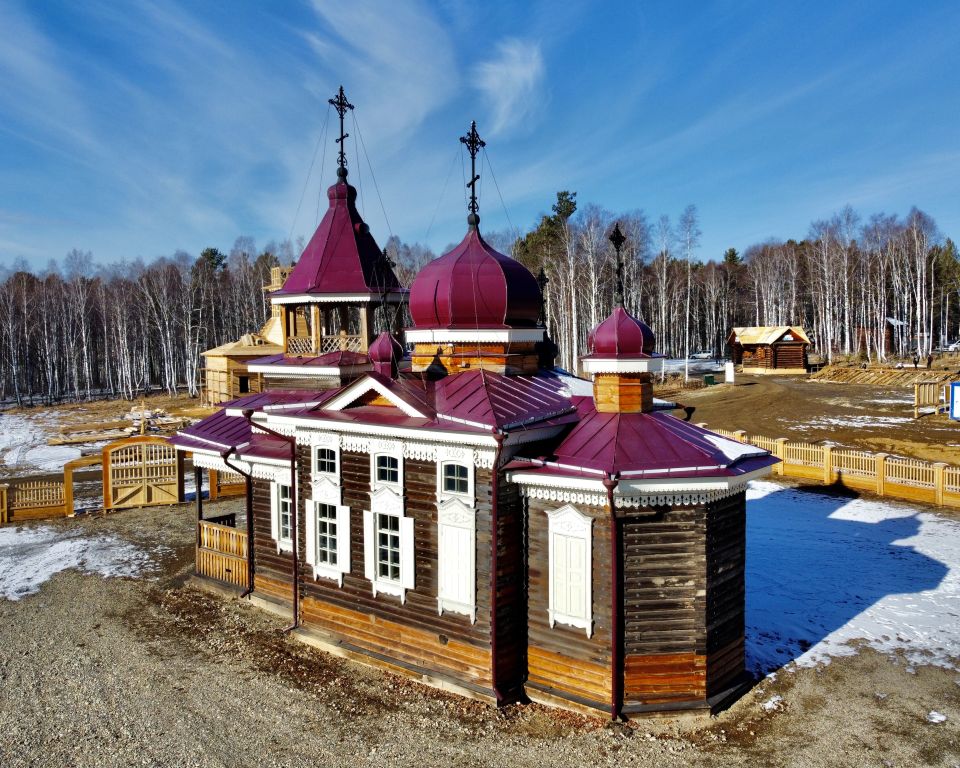 Церковь Троицы Живоначальной из с. Дядино Жигаловского района, Тальцы (Иркутский район, Иркутская область). фасады, Вид с ЮВ