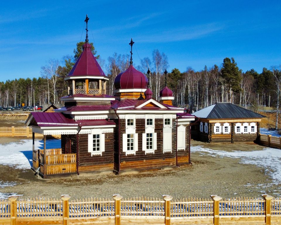 Церковь Троицы Живоначальной из с. Дядино Жигаловского района, Тальцы (Иркутский район, Иркутская область). фасады, Вид с юга