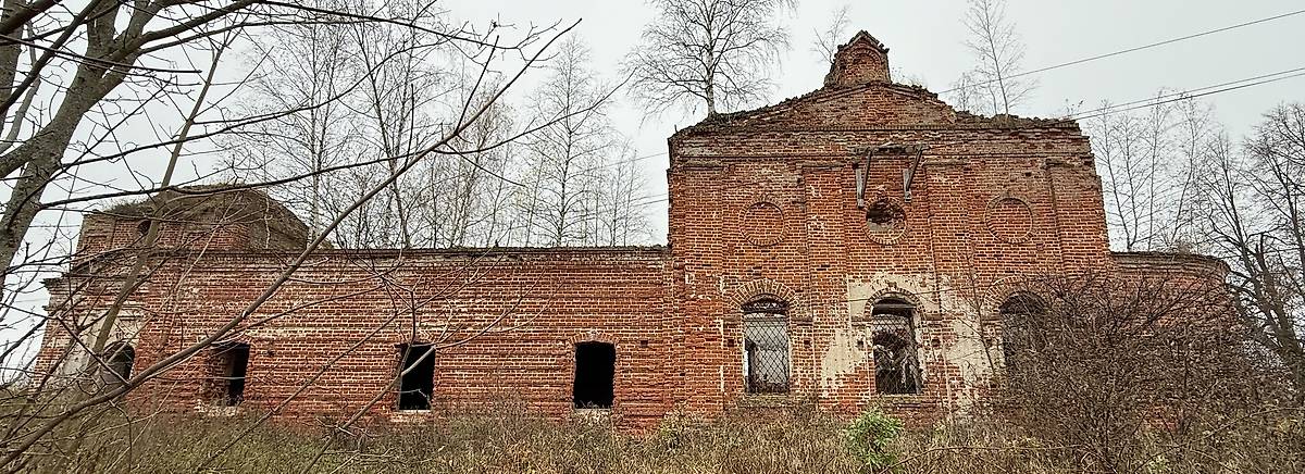 Вид с юга, фасады. Церковь Николая Чудотворца, Ставотино (Гаврилов-Ямский район, Ярославская область)