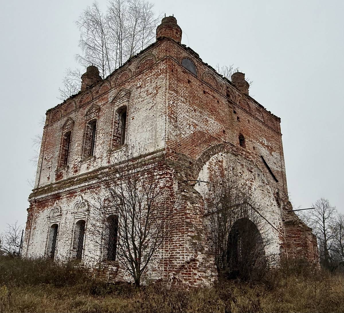 Вид с северо-запада, фасады. Церковь Рождества Христова, Ставотино (Гаврилов-Ямский район, Ярославская область)