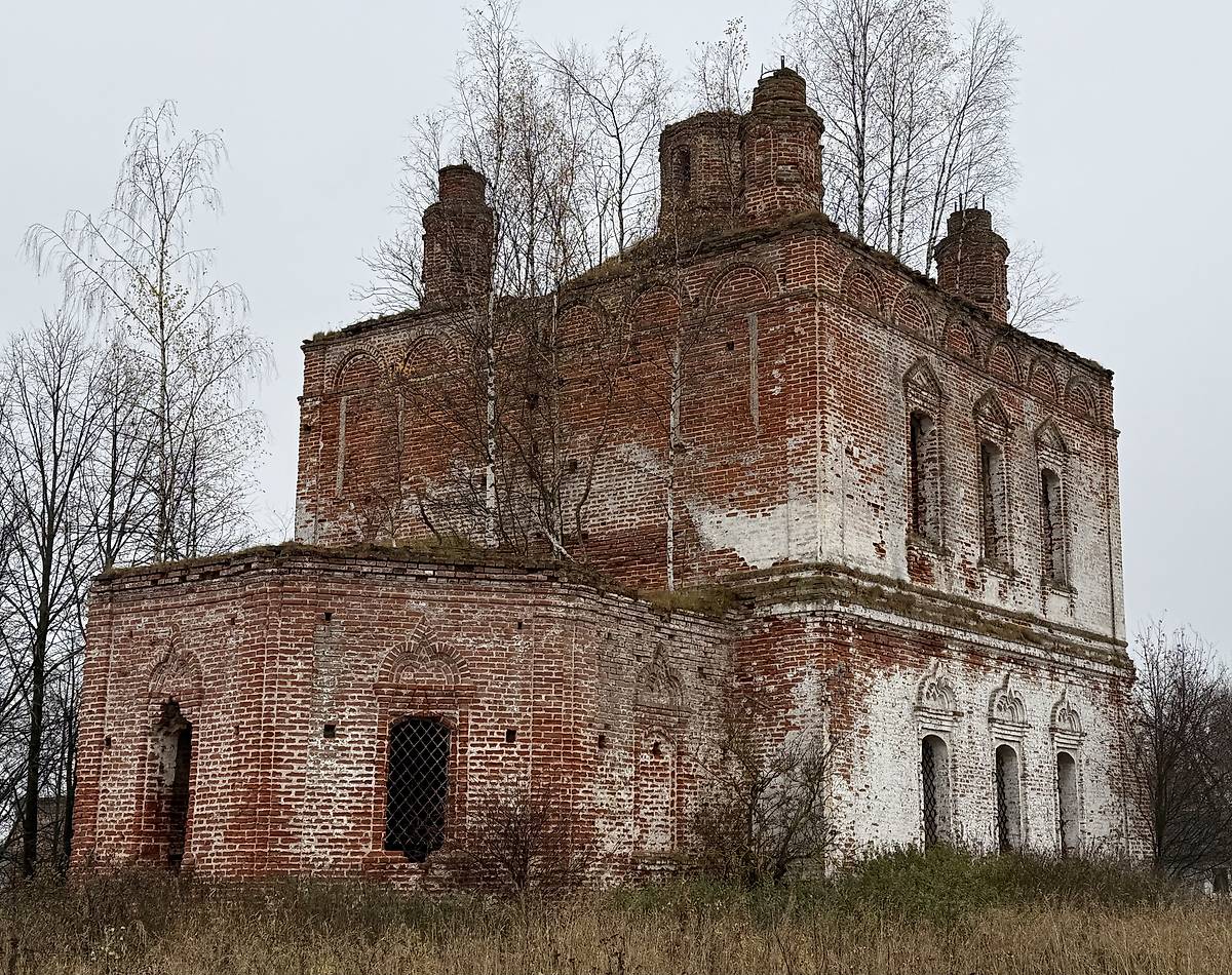 Вид с северо-востока, фасады. Церковь Рождества Христова, Ставотино (Гаврилов-Ямский район, Ярославская область)