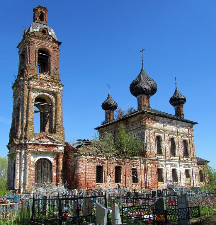 Церковь Николая Чудотворца, Новые Липки (Некрасовский район, Ярославская область). фасады, вид с юго-запада