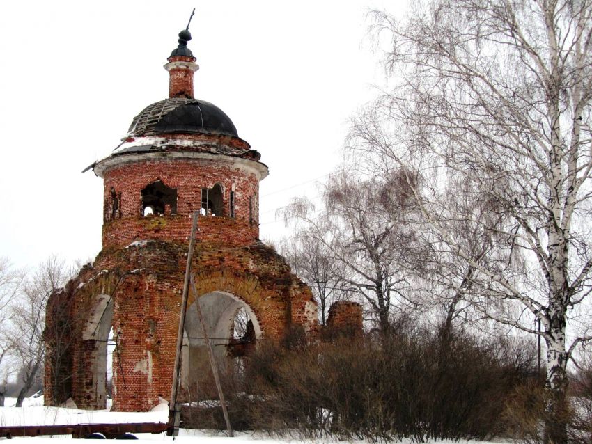Терентеево. Церковь Николая Чудотворца. общий вид в ландшафте, вид с юга