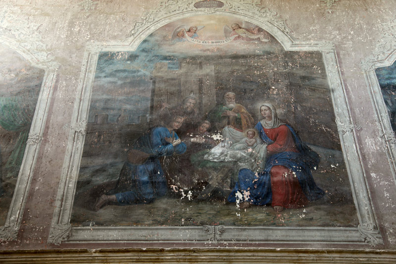 Церковь Рождества Христова, Масальское (Угличский район, Ярославская область). интерьер и убранство, Фрагмент росписи западной стены храма