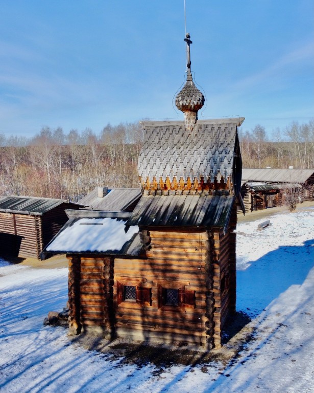 Тальцы. Церковь Казанской иконы Божией Матери из Илимского острога. фасады, Вид с юга