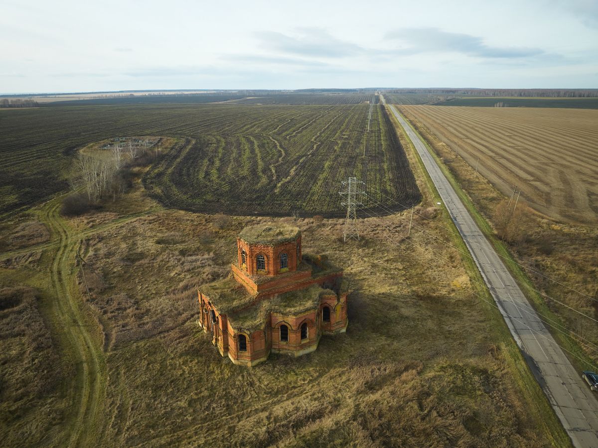 Церковь Николая Чудотворца, Куровщино (Ряжский район, Рязанская область). общий вид в ландшафте