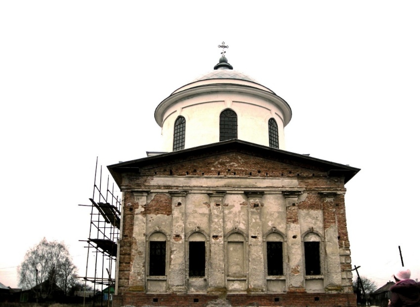 Церковь Михаила Архангела, Густомой (Льговский район, Курская область). общий вид в ландшафте