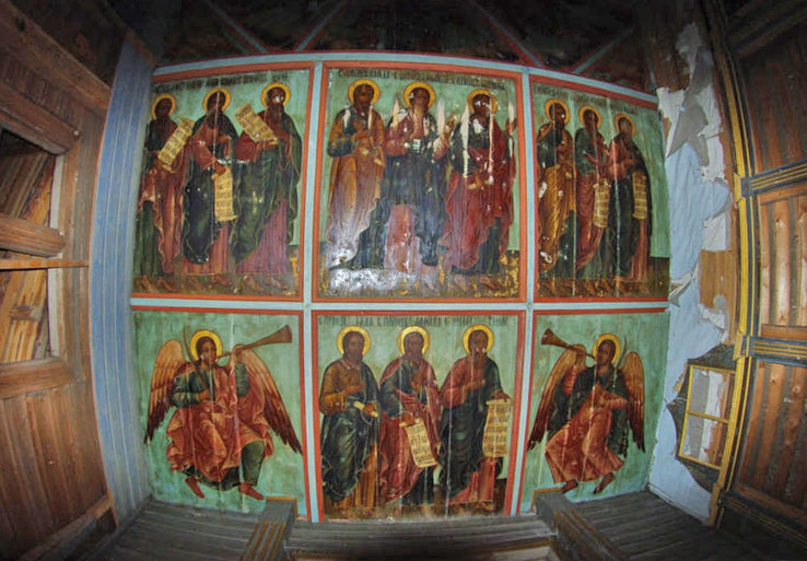 Церковь Вознесения Господня, Пияла (Онежский район, Архангельская область). интерьер и убранство, Фрагмент росписи потолка