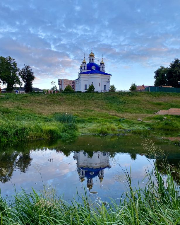 Церковь Рождества Пресвятой Богородицы (новая), Орша (Оршанский район, Беларусь, Витебская область). художественные фотографии, Вид из-за реки Оршица