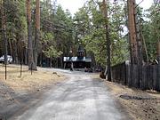 Церковь Макария Алтайского (Невского), Общий вид с юга, с дороги, ведущей к скиту<br>, Чемал, Чемальский район, Республика Алтай