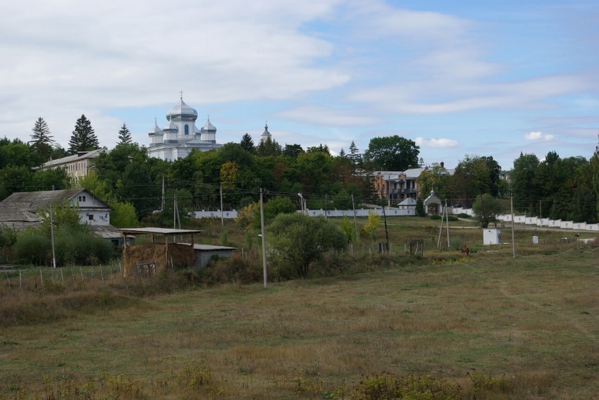 Гырбовец. Гырбовецкий Успенский мужской монастырь. общий вид в ландшафте