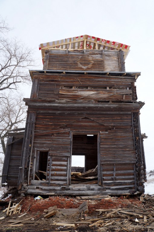 Церковь Покрова Пресвятой Богородицы, Пупки (Скопинский район и г. Скопин, Рязанская область). фасады, Начато восстановление уникальной деревянной церкви  в с. Пупки 