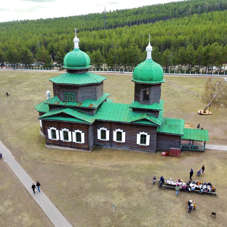 Этнографический музей народов Забайкалья. Церковь Николая Чудотворца из села Никольск, Верхняя Берёзовка (Улан-Удэ, город, Республика Бурятия). фасады, Вид с севера