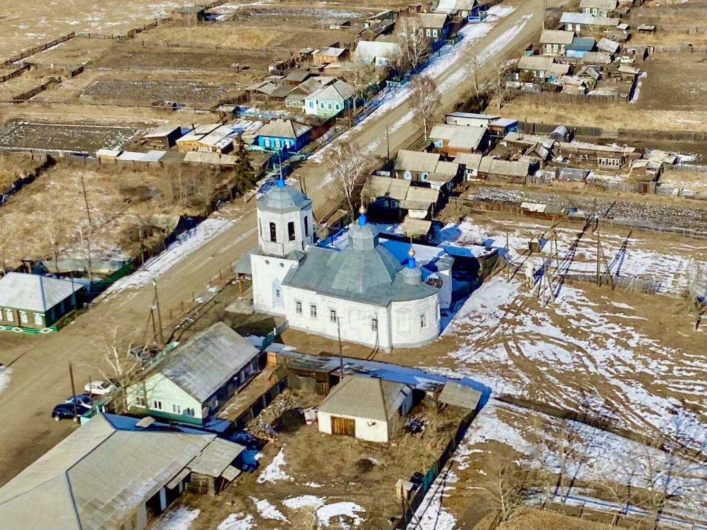 Церковь Покрова Пресвятой Богородицы, Тунка (Тункинский район, Республика Бурятия). общий вид в ландшафте, Вид с юга