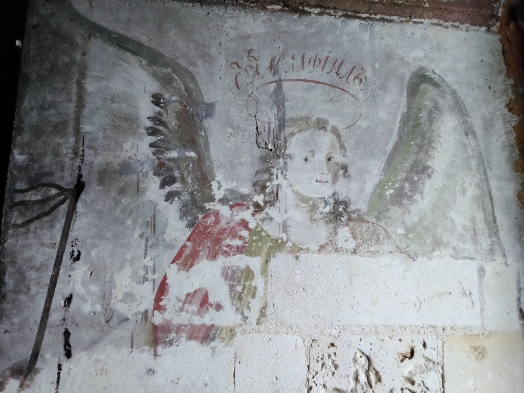 Церковь Преображения Господня, Столпцы (Старожиловский район, Рязанская область). интерьер и убранство, интерьер притвора (росписи)