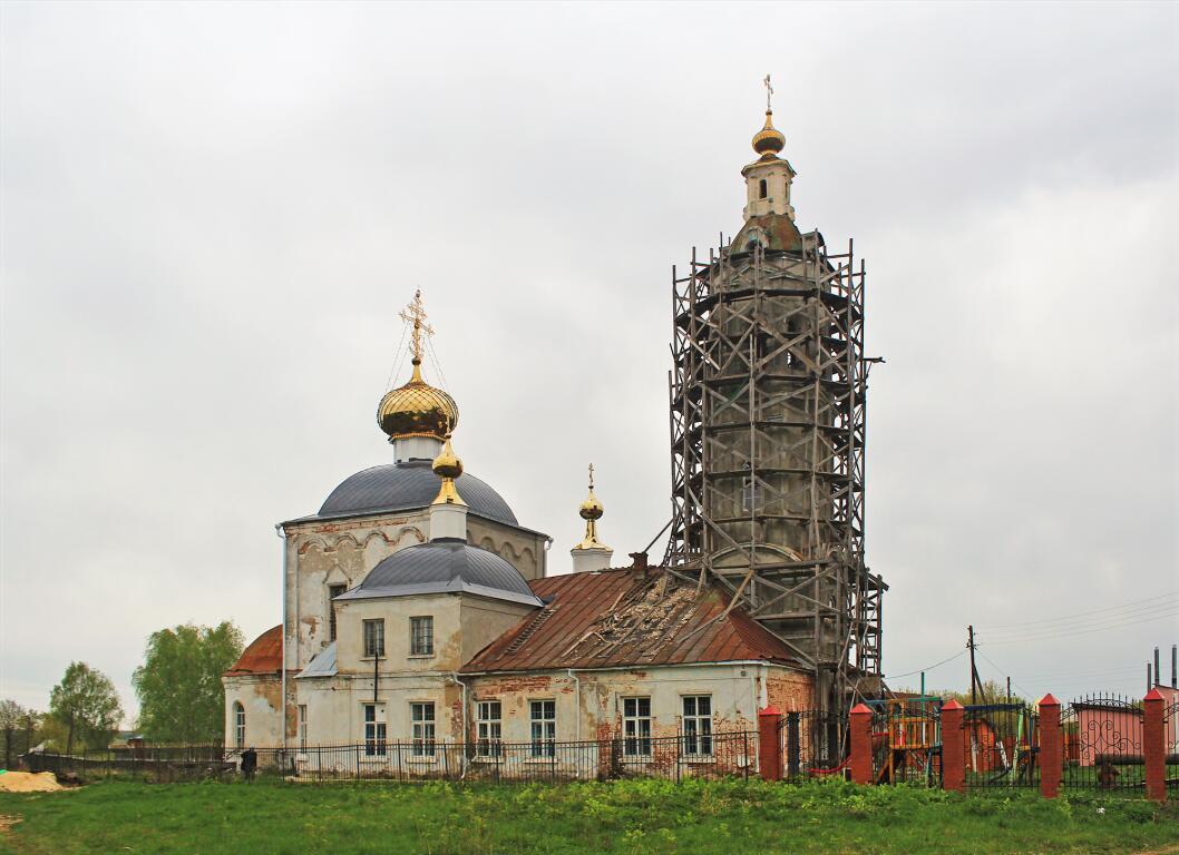 Церковь Преображения Господня, Столпцы (Старожиловский район, Рязанская область). фасады, Вид с северо-запада