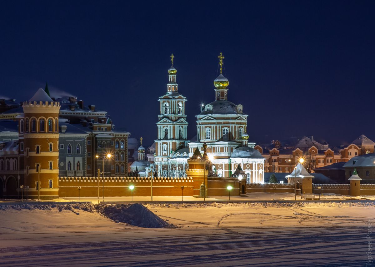 Собор Воскресения Христова (новый), Йошкар-Ола (Йошкар-Ола, город, Республика Марий Эл). художественные фотографии, Ночной вид