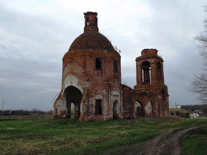 Церковь Ахтырской иконы Божией Матери, Ахтырка (Рассказовский район и г. Рассказово, Тамбовская область). общий вид в ландшафте