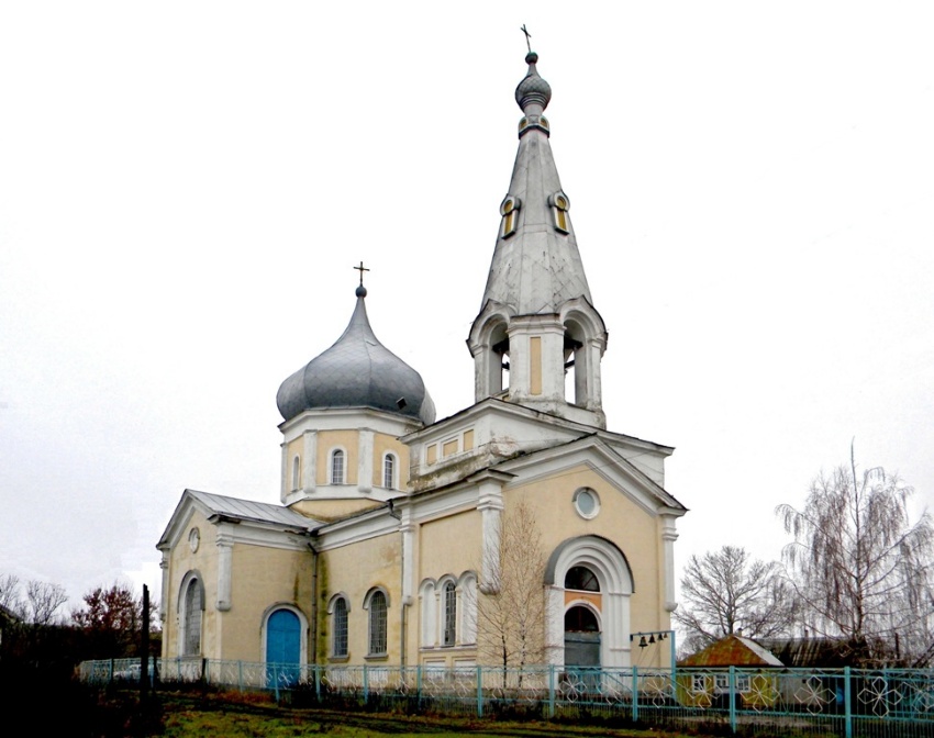 Церковь Димитрия Солунского, Мальцево 2-е (Большесолдатский район, Курская область). общий вид в ландшафте