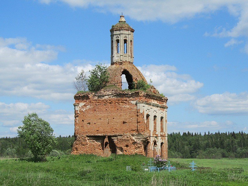 Фомищево, урочище. Церковь Николая Чудотворца. фасады, вид с запада