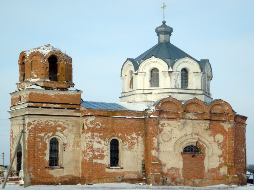 Церковь Митрофана Воронежского, Бондарёвка (Суджанский район, Курская область). общий вид в ландшафте